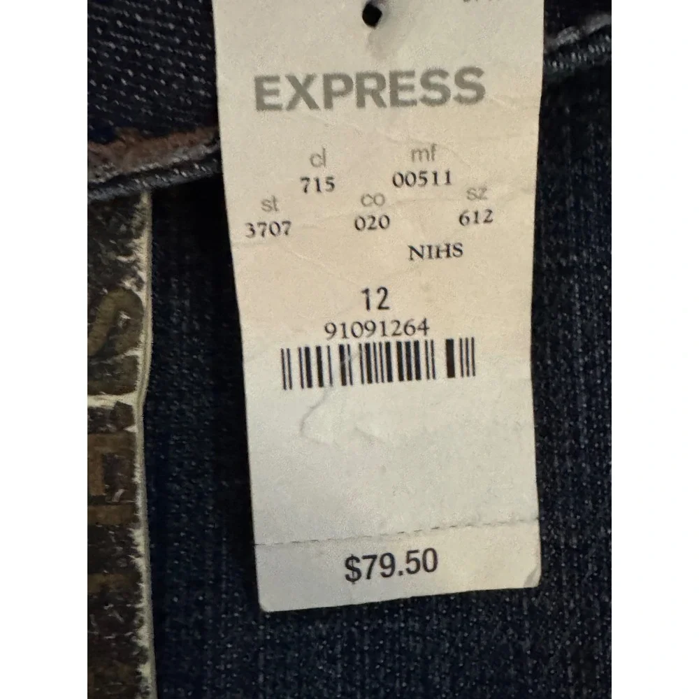 Express Stella Skinny Leg Jeans Women's Size 12 Dark Wash Denim‎ NWT
